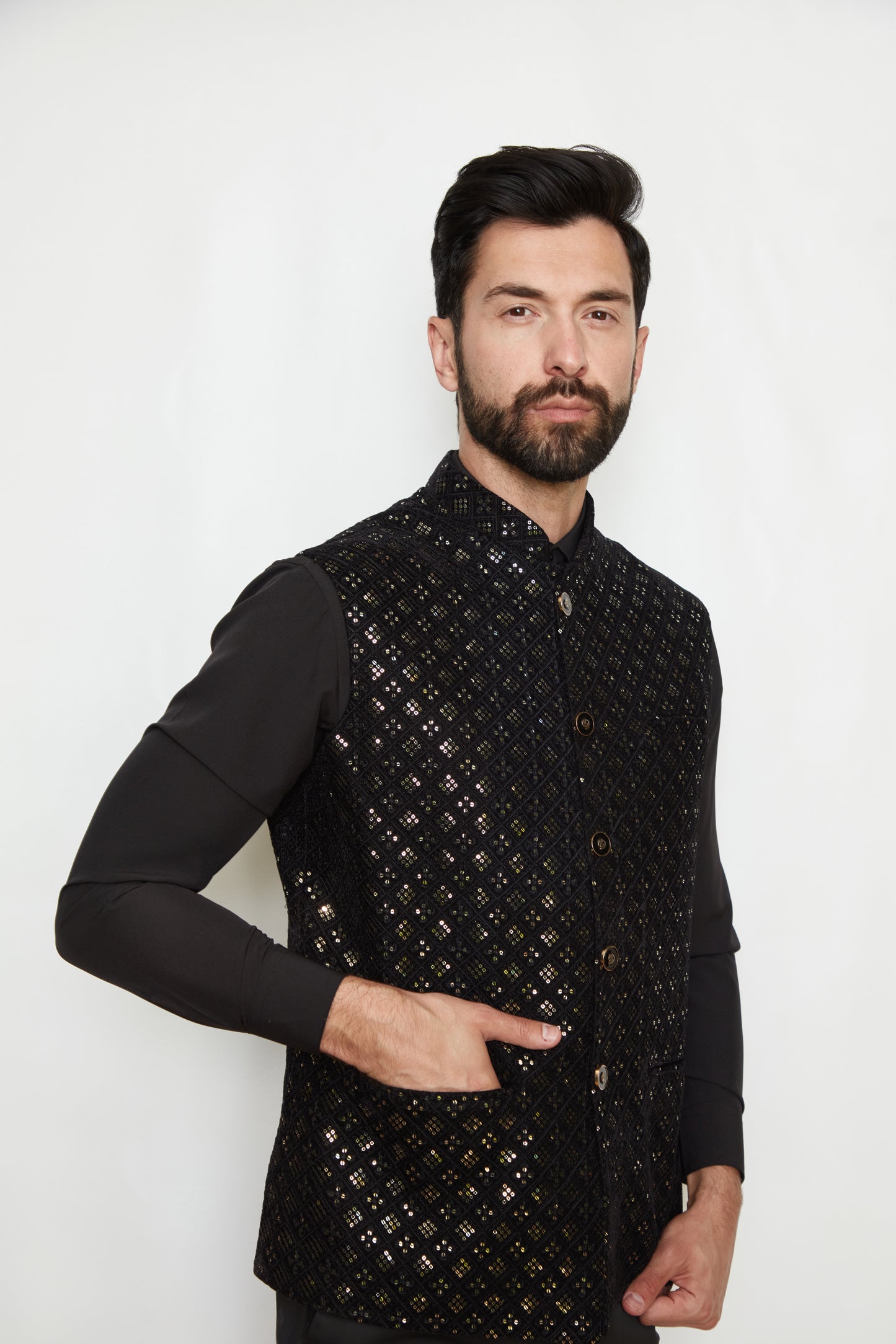 Starry Night Velvet Designer Formal Jacket Vest