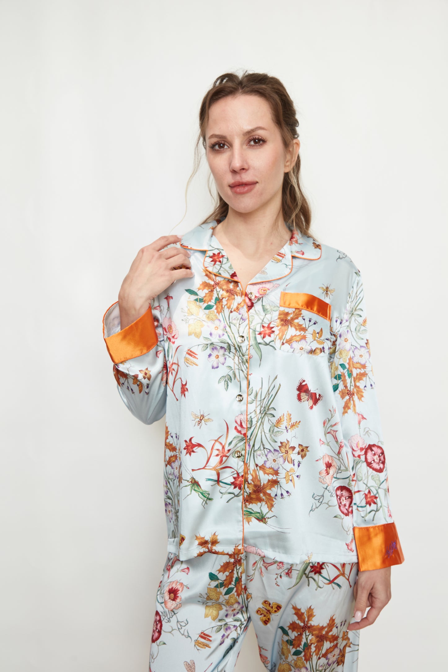 Honeysuckle Satin Pajama Set