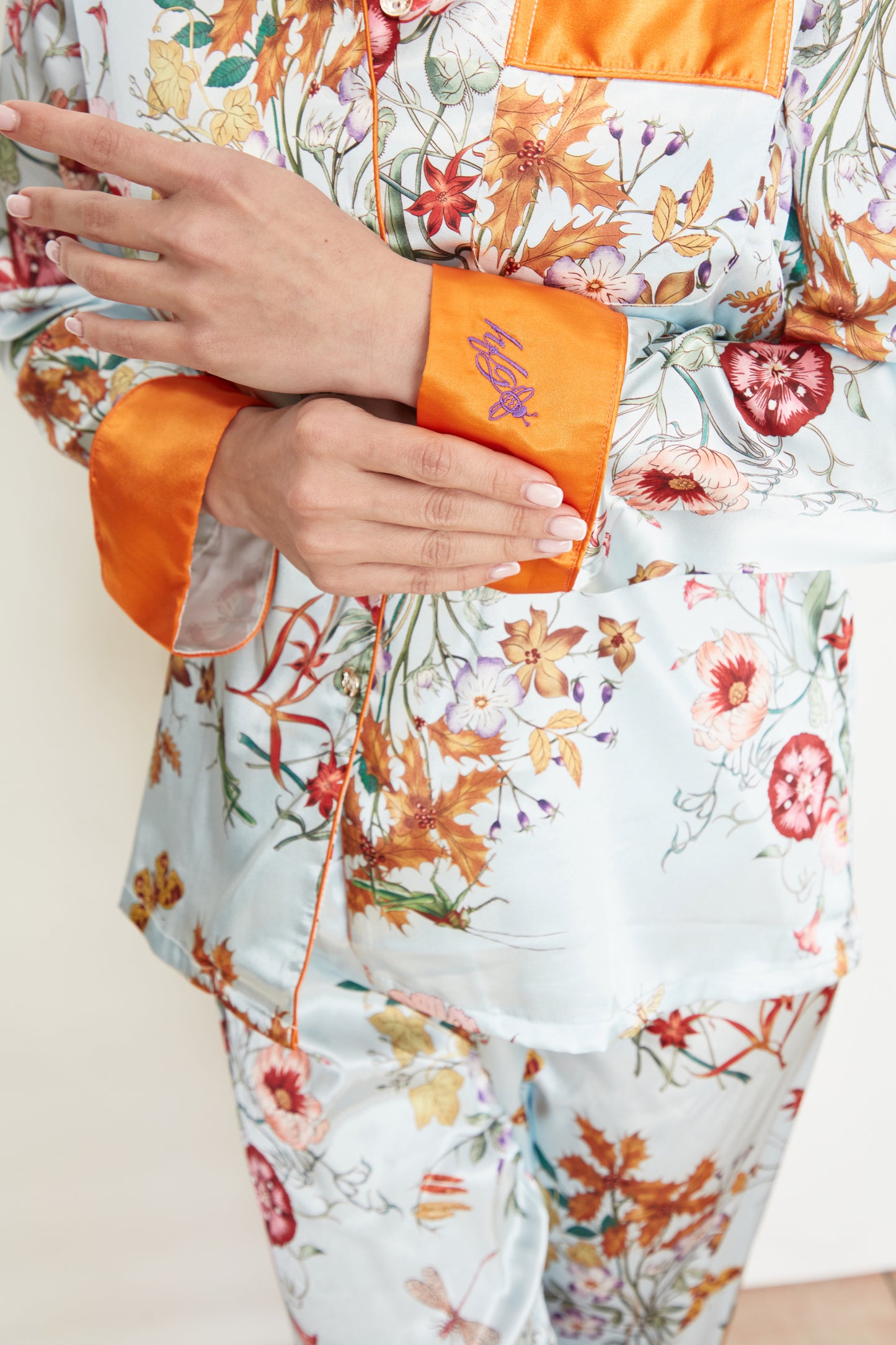 Honeysuckle Satin Pajama Set