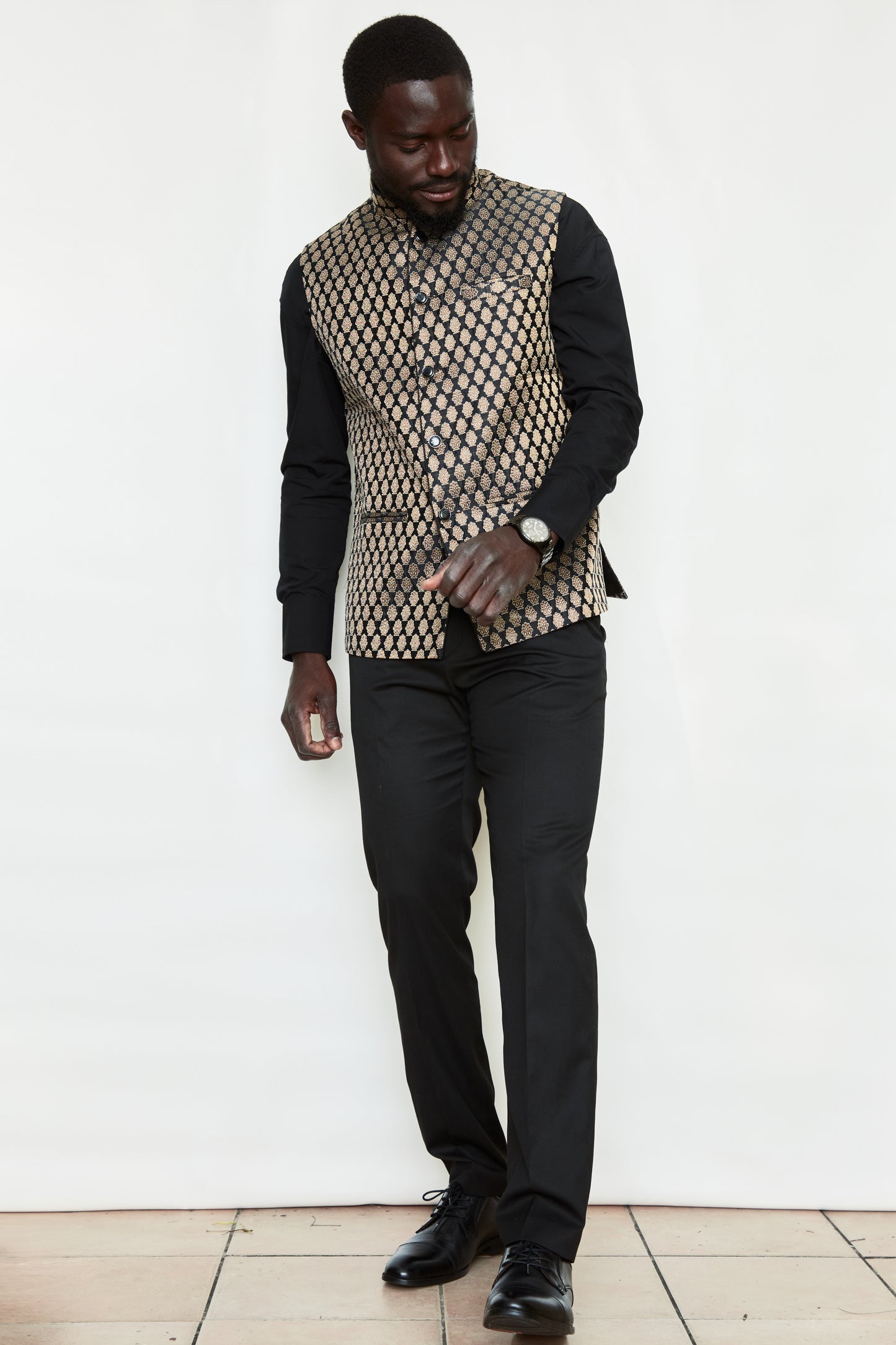 Noble Knight Brocade Silk Formal Jacket Vest