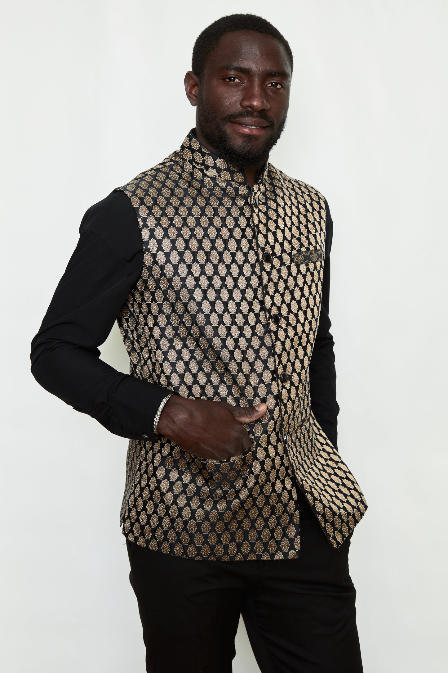 Noble Knight Brocade Silk Formal Jacket Vest