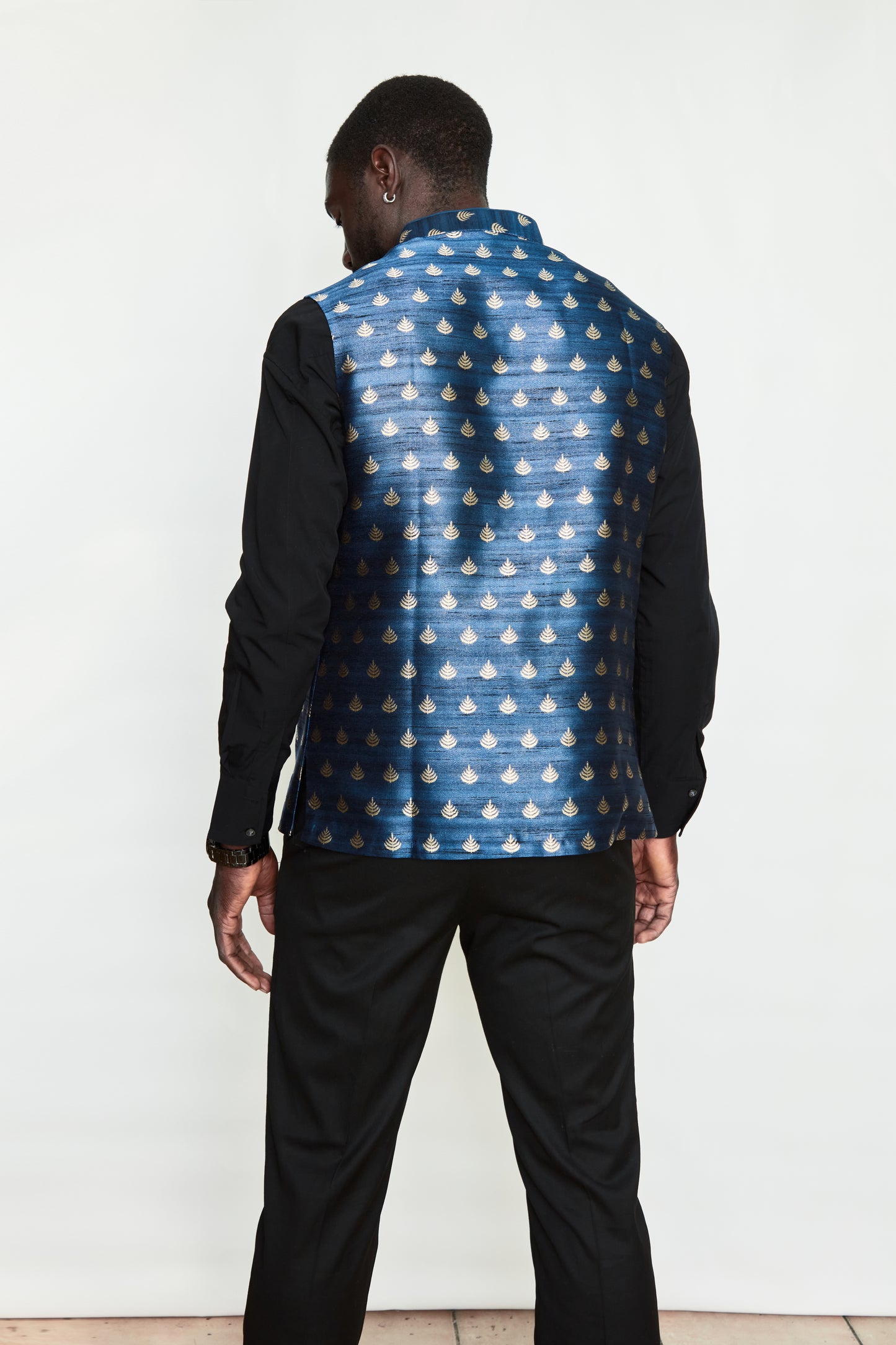 Goldleaf Brocade Silk Formal Jacket Vest