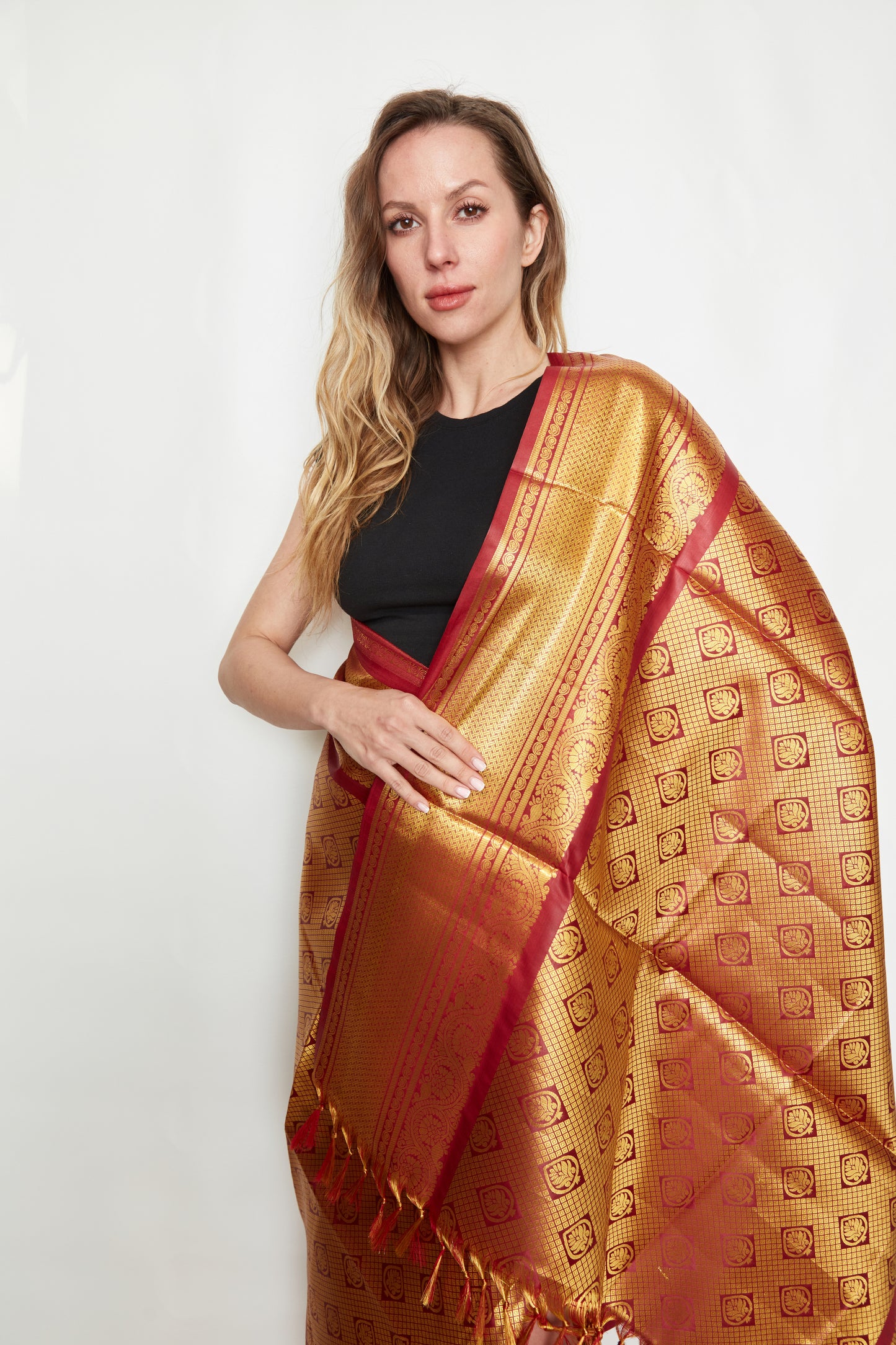 Shimmer Medley Brocade Silk Stole