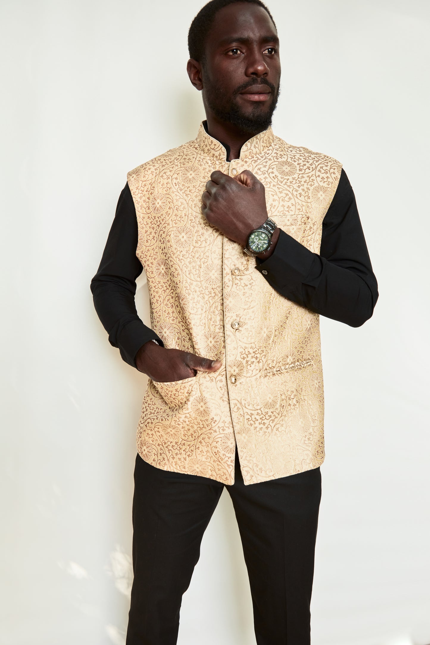 Gentleman’s Brocade Silk Formal Jacket Vest