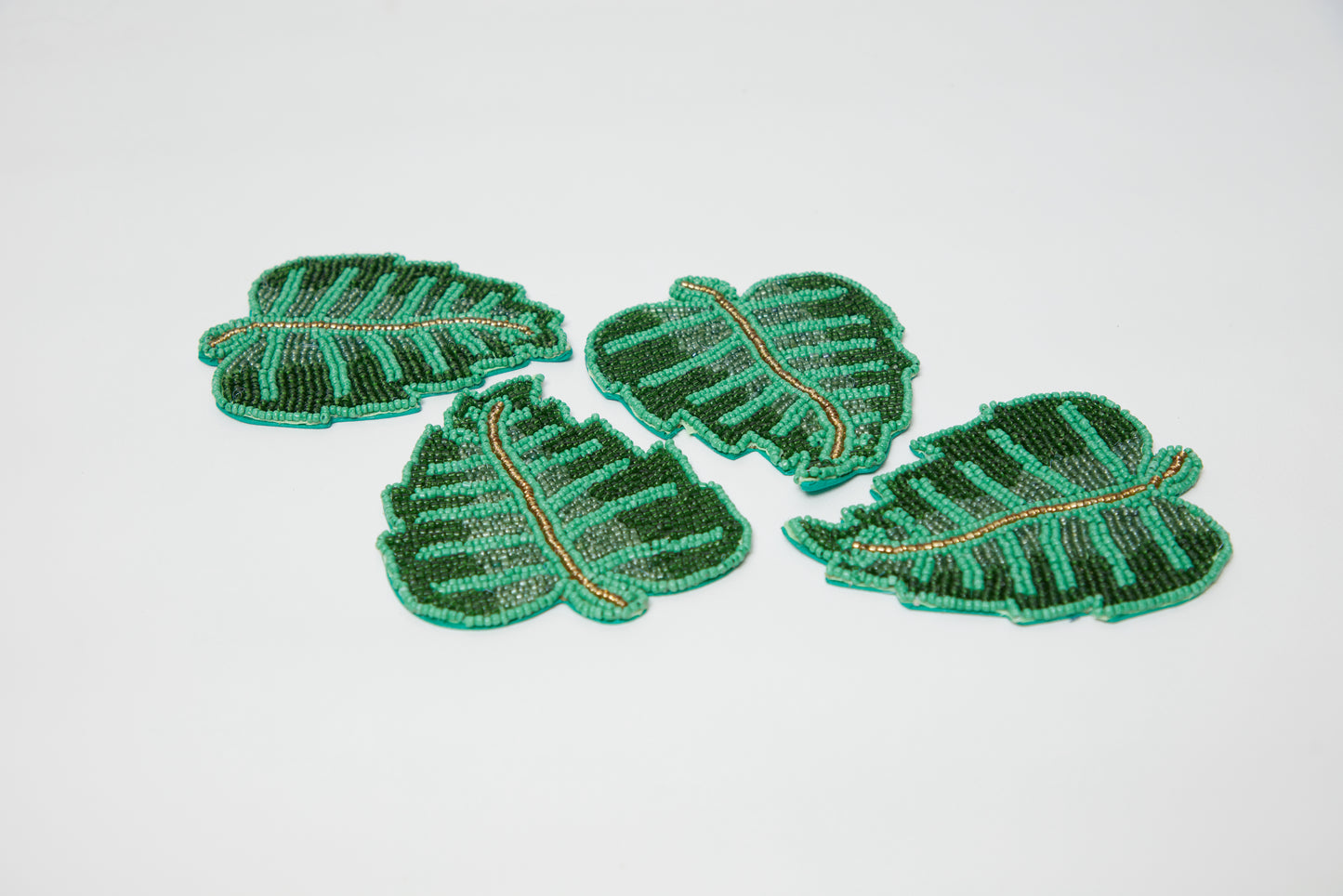 Emerald Jungle Beaded Coasters (Set of 4)