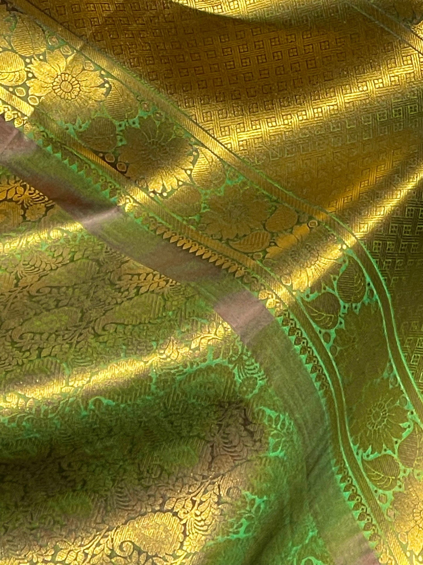 Heart of Gold Brocade Silk Stole