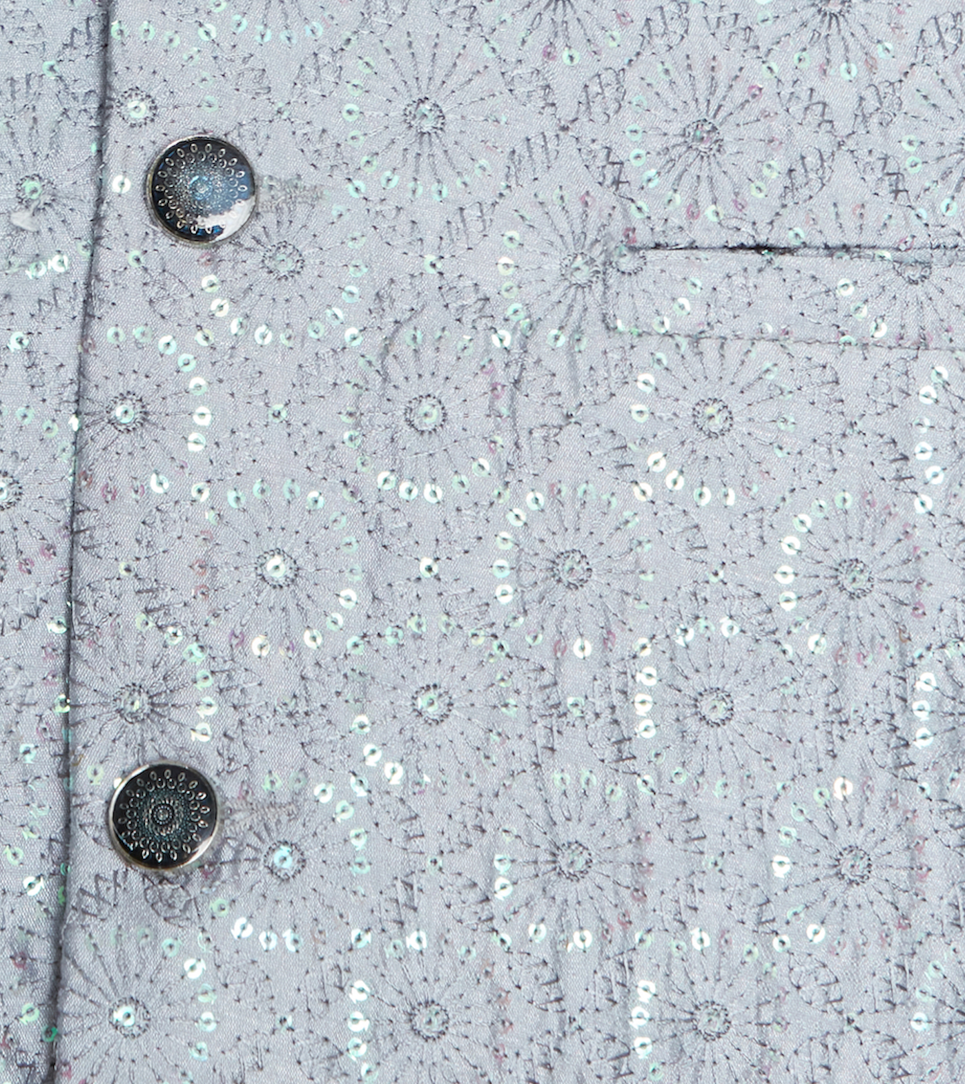 Silver Ice Sequin Designer Formal Jacket Vest