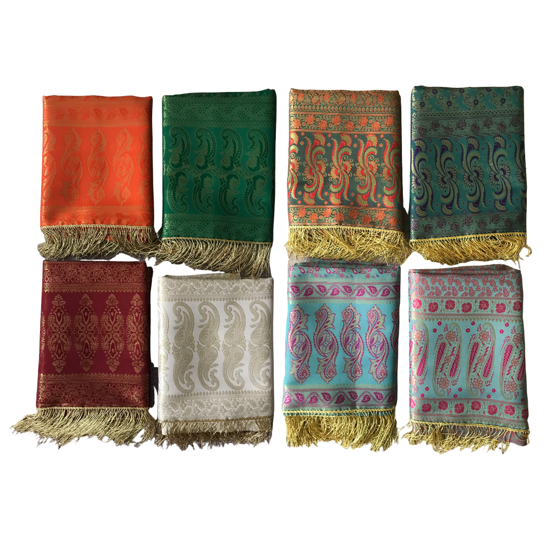 Zari Fringe Brocade Silk Stole