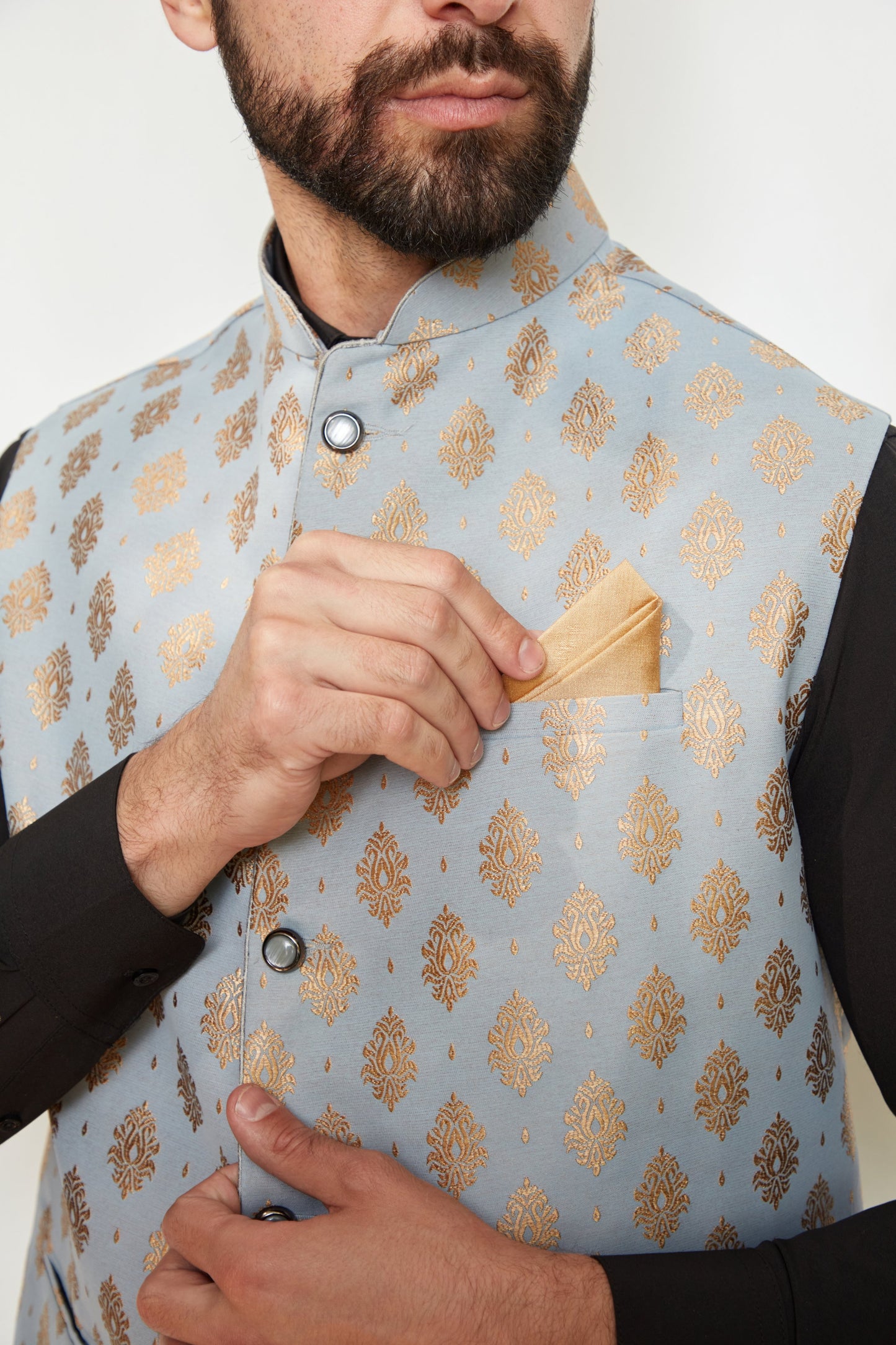 Suave Brocade Silk Formal Jacket Vest