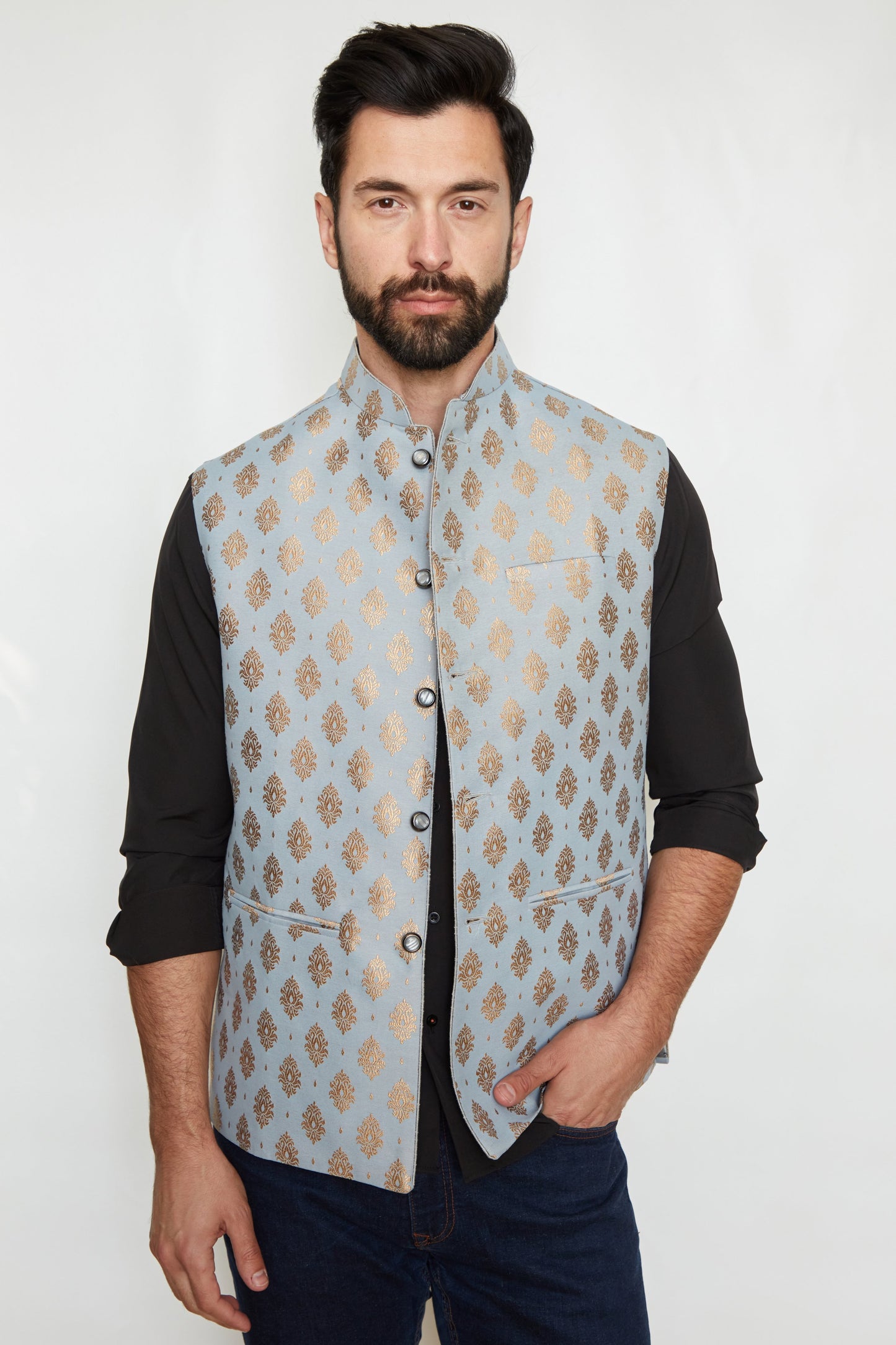 Suave Brocade Silk Formal Jacket Vest