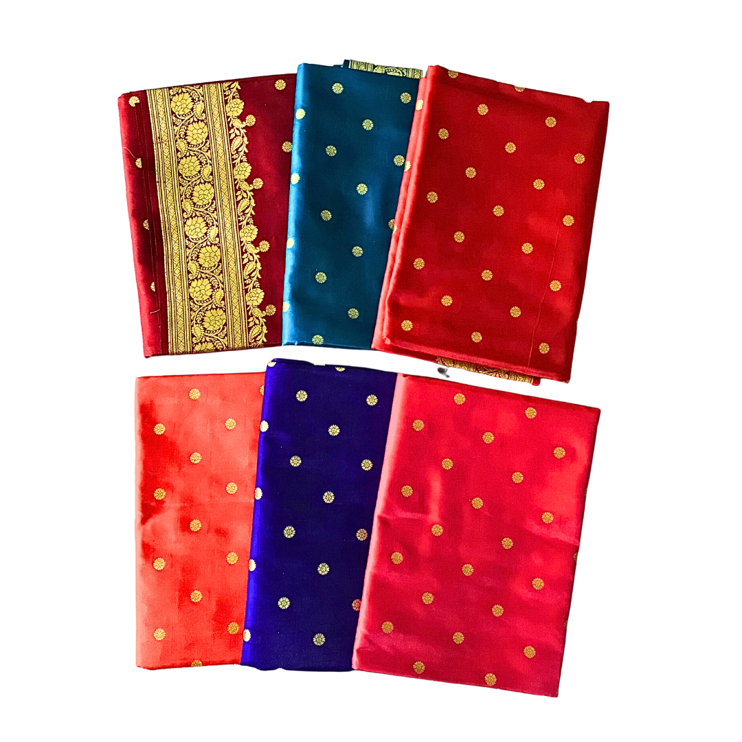 Polka Floral Brocade Silk Stole