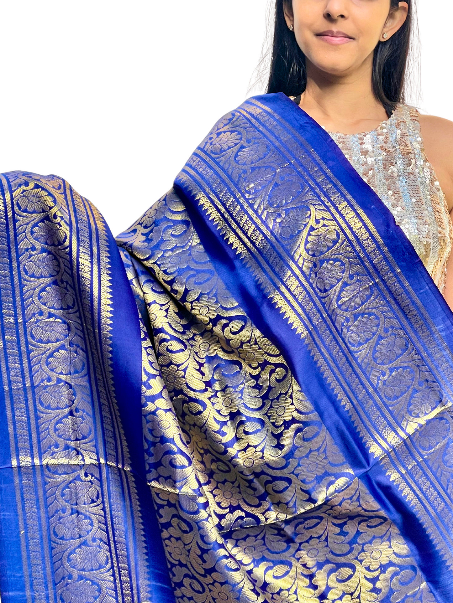 Royal Bouquet Brocade Silk Stole