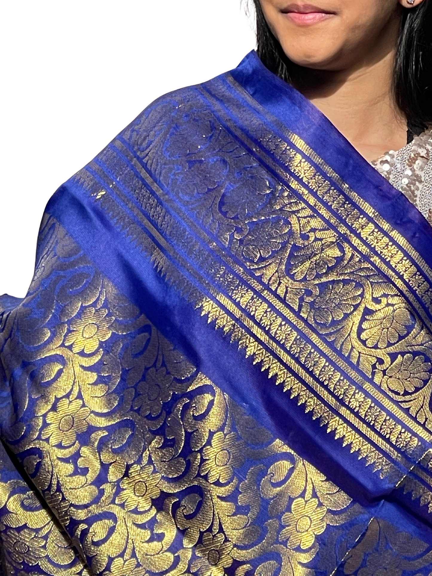 Royal Bouquet Brocade Silk Stole