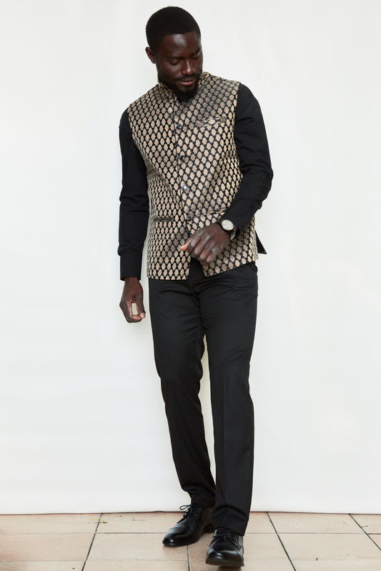 Noble Knight Brocade Silk Formal Jacket Vest
