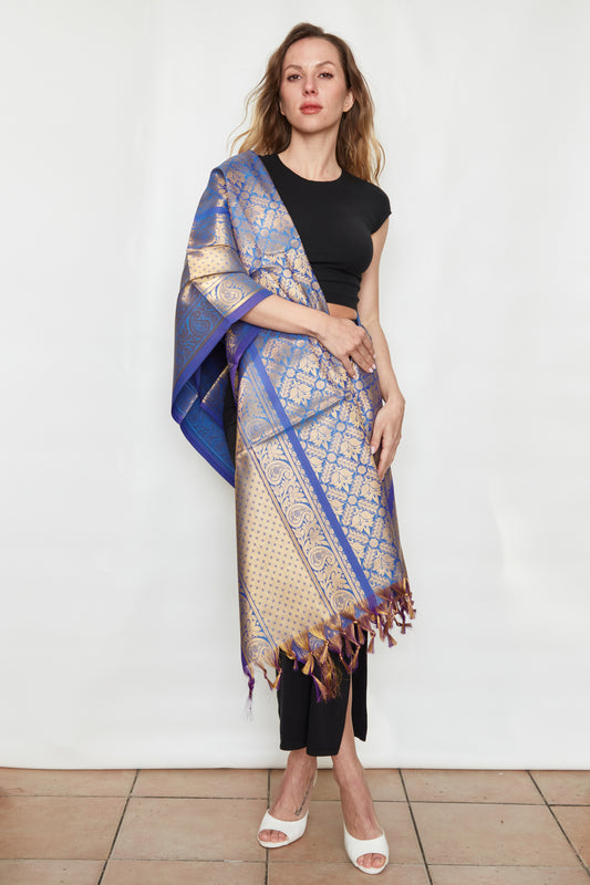 Ornamental Brocade Silk Stole
