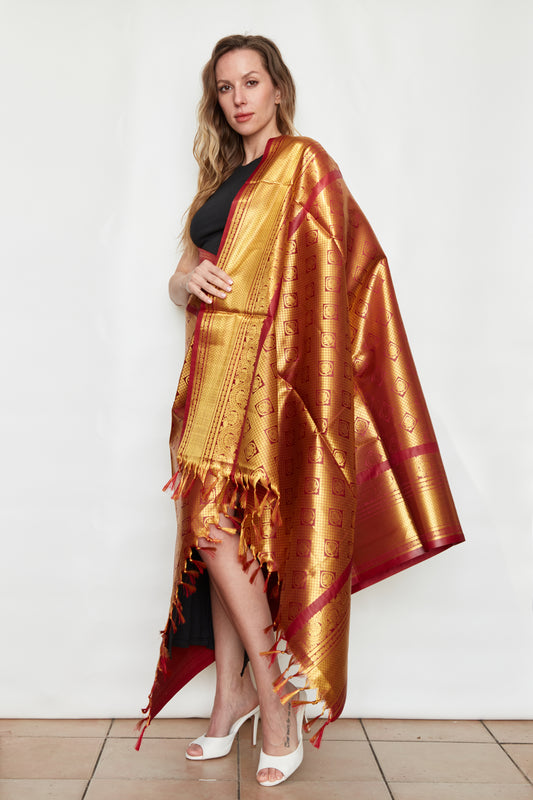 Shimmer Medley Brocade Silk Stole