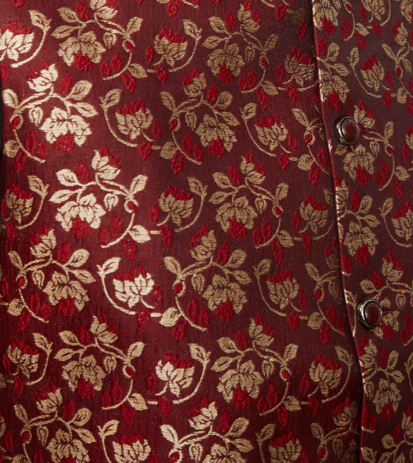 Crimson King Brocade Silk Formal Jacket Vest