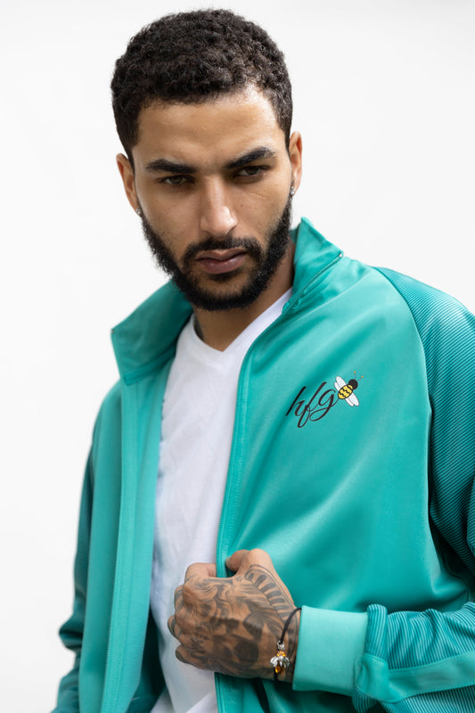Honeyfeinated Apparel Men's Activewear Teal Jacket