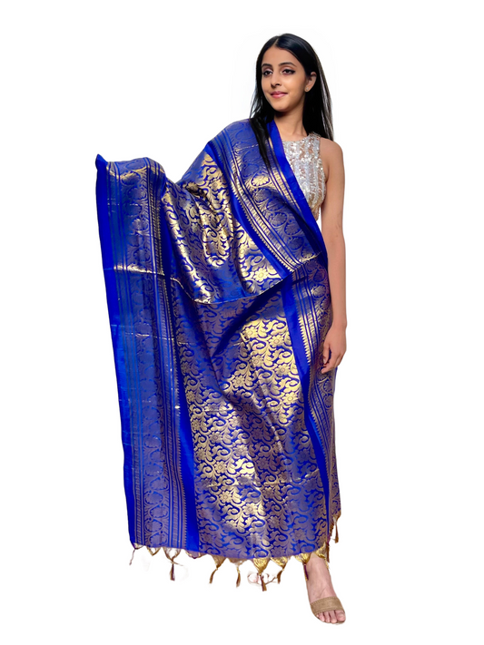 Royal Bouquet Brocade Silk Stole